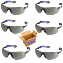 6 Oculos Segurança Proteção Kalipso Jamaica Cinza Ca 35156