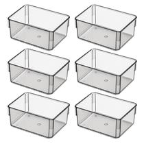 6 Organizadores Modular para Gaveta Multiuso Acrilico Transparente