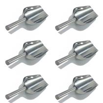 6 Pá Pegador Concha Gelo Cereais Inox Cozinha Bar Padaria M