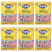 6 Pacotes Marshmallow Flor Fini 250g