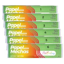 6 Pacotes Papel Para Mechas Multicolors V 11x47cm 300 Folhas