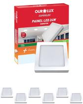 6 Painel Led Ourolux Sobrepor 24w Biv 2700k Quadrado 6 Painel Led Ourolux Sobrepor 24w Biv 2700k Quadrado