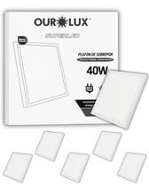 6 Painel Plafon Luminária LED Sobrepor 40w Bivolt Cor da Luz 6500K Branco Frio Quadrado Ourolux 6 Painel Plafon Luminária LED Sobrepor 40w Bivolt Cor da Luz 6500K Branco Frio Quadrado Ourolux