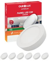 6 Painel Plafon Ourolux Sobrepor 12w Bivolt Cor da Luz Branco Neutro Redondo 6 Painel Plafon Ourolux Sobrepor 12w Bivolt Cor da Luz Branco Neutro Redondo