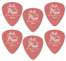 6 Palheta DUNLOP Gator Grip 0,58 mm guitarra 417r vermelha