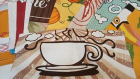 6 Panos de Copa Atoalhado Estampado Teka Fiori 100% algodão 46cm X 65 cm Sortidos