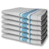6 Panos de Prato Atoalhado Felpudo 370g/m² Azul