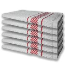 6 Panos De Prato Atoalhado Felpudo 370g/m² Premium Vermelho 6 Panos De Prato Atoalhado Felpudo 370g/m² Premium Vermelho