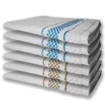 6 Panos De Prato Atoalhado Felpudo Premium Azul+Marrom 6 Panos De Prato Atoalhado Felpudo Premium Azul+Marrom