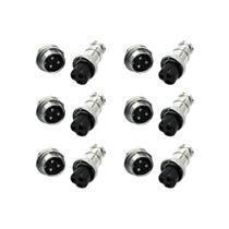 6 Pares - Conector Mike 3 Vias Circular Macho E Fêmea 6 Pares - Conector Mike 3 Vias Circular Macho E Fêmea