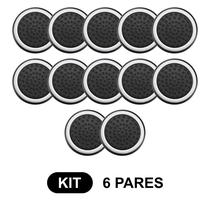 6 Pares de Grips p/ controle Anti Derrapante Silicone Botão Analógico do Joystick Playstation PS3 PS4 PS5 Xbox One Series Nintendo Compatível
