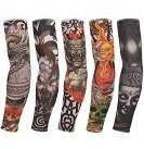 6 Pares De Manguito Tatuagem Falsa Elástica Lavável Variadas