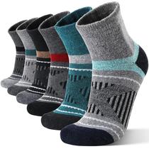 6 Pares de Medias de Senderismo EBMORE de Lana Merino con Compresión para Hombre, Tipo Quarter