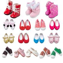 6 pares de sapatos de boneca para bonecas American Wellie Wishers de 14,5 polegadas