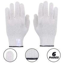 6 Pares Luva de Proteção Tricotada Cotton Tamanho 9 - Volk 6 Pares Luva de Proteção Tricotada Cotton Tamanho 9 - Volk