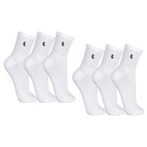 6 Pares Meias Masculinas Lupo Cano Médio Basica Algodão