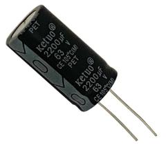6 PÇS CAPACITOR ELETROLITICO 2200X63V - 2200UF X 63V - 105º 6 PÇS CAPACITOR ELETROLITICO 2200X63V - 2200UF X 63V - 105º
