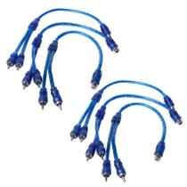 6 pcs conexão de áudio para 1 rca fêmea para 2 rca macho adapte 6 pcs conexão de áudio para 1 rca fêmea para 2 rca macho adapte