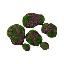 6 Peças De Pedra Artificial De Espuma Com Musgo Para Decoração De Casa E Jardim, Folhagem Artificial