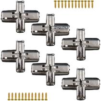 6 Peças - Dobradiça Invisivel Para Móveis De 180º Graus 42 x 12mm