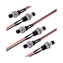 6 Peças Interruptor De Botão Momentâneo Mini SPST 1A 250V AC 2 Pinos 6 Cores Fios Pré-soldados