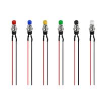 6 Peças Interruptor De Botão Momentâneo Mini SPST 1A 250V AC Com 2 Pinos, 6 Cores, Fios Pré-soldados