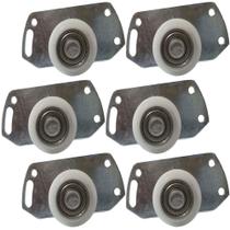 6 Peças - Roldana Inferior DT01 de 32mm Para Porta De Correr Guarda Roupa 40 Kilos