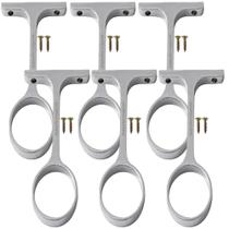 6 Peças - Suporte Central Para Tubo Redondo Para Guarda Roupa Cromado