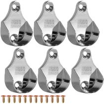 6 Peças - Suporte Lateral Para Tubo Redondo Para Guarda Roupas Cromado