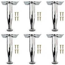 6 Pés Conico Para Armario de 8 a 9cm Cromado 6 Pés Conico Para Armario de 8 a 9cm Cromado