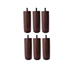 6 Pés De 12cm Madeira Marrom Cama Box Ou Baú Solteiro