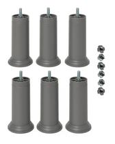 6 Pés Varian Cinza C/ Porcas Para Cama Box ou Baú Solteiro