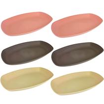 6 Petisqueiras Bambu Plástico Lines Lyor Sortidas 29x18cm Re 6 Petisqueiras Bambu Plástico Lines Lyor Sortidas 29x18cm Re