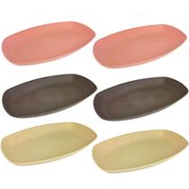 6 Petisqueiras Bambu Plástico Lines Lyor Sortidas 29x18cm Retangular Travessas Frios 6 Petisqueiras Bambu Plástico Lines Lyor Sortidas 29x18cm Retangular Travessas Frios