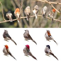 6 Piezas de Pájaros Artificiales LWINGFLYER Realistas de Espuma - Gorrión