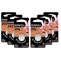 6 Pilhas CR2016 Duracell 3V Bateria Moeda DL2016