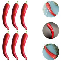 6 Pimentão Decoração Artificial Frutas Legume Realista 18cm 6 Pimentão Decoração Artificial Frutas Legume Realista 18cm