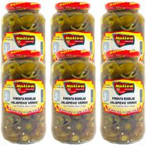 6 Pimentas Jalapeño Verde em Rodelas Conserva 880g Nativa