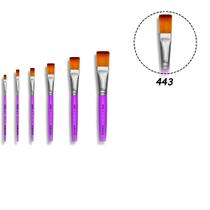 6 Pincel Tigre 443 Chato Sintético N.04,08,10,12,16,20,24