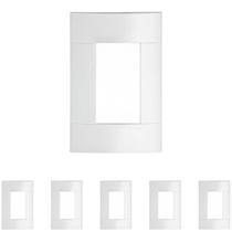 6 Placa 4x2 3 Postos Linha Lunare Schneider Branco Gelo