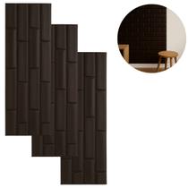 6 Placas 3D Tijolinho Autocolante P/ Decoração de Parede Marrom