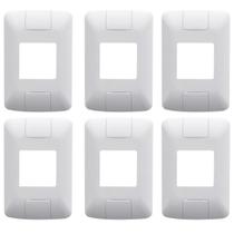 6 Placas 4x2 Branca C/ 2 Módulos Juntos Tramontina Aria