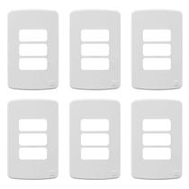 6 Placas 4x2 Pol. Horizontal P/ 3 Módulos Cor Branca Weg