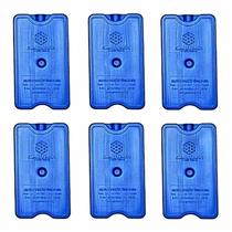 6 Placas de Gelo Artificial Rígido Reutilizável 400 ml 17 x 10 x 2,70 cm