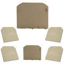 6 Placas Para Bornes De Passagem Mat70 Bege - Metaltex