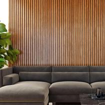 6 Placas Ripado Rígido 45cm X 16,9cm Revestimento de Parede WPC 6 Placas Ripado Rígido 45cm X 16,9cm Revestimento de Parede WPC