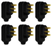6 Plug Macho Pial Legrand 10A com Terra e Saída Lateral