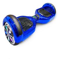 6 Polegadas Hoverboard Skate Eletrico Infantil Crianca Bluetooth Bivolt Com Leds Colorido Roda Overboard Azul Cromado