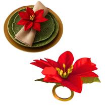 6 Porta Guardanapo Flor Bico De Papagaio Natal Vermelho 6 Porta Guardanapo Flor Bico De Papagaio Natal Vermelho