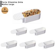 6 Porta Vitamina Frinhada Unha Comedouro Malha Larga 21ml- Pássaros 6 Porta Vitamina Frinhada Unha Comedouro Malha Larga 21ml- Pássaros